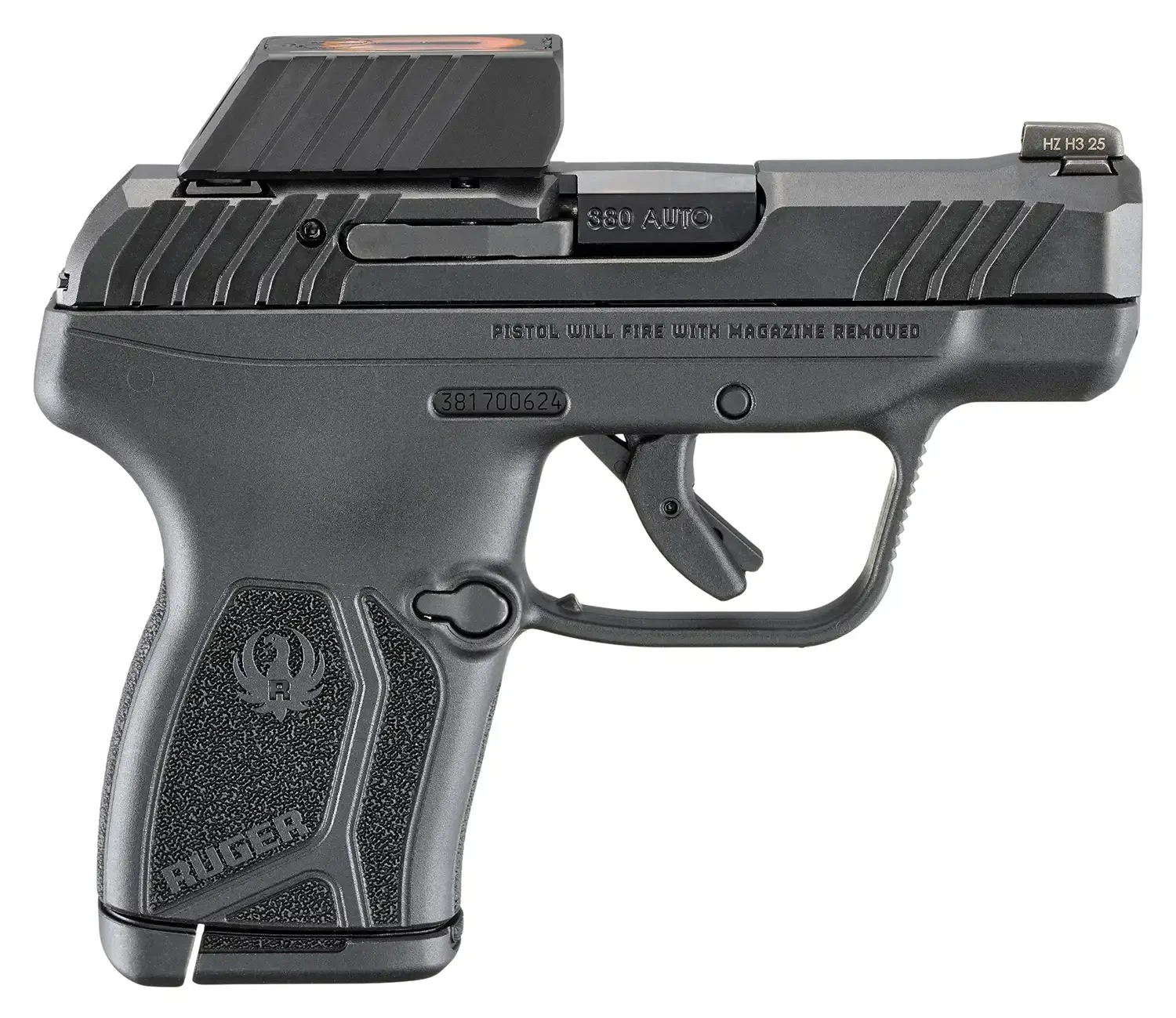RUGER LCP MAX RUGER READY DOT 380ACP PISTOL 2.8" BLACK 1-10RD MAG