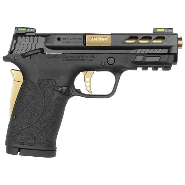 SMITH & WESSON PC M&P 380 SHIELD EZ 3.75" PSTL GLD PRTD BRL 8RD TLCI SAO MA COMPL