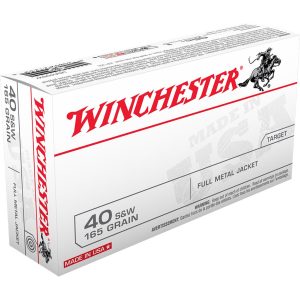 Winchester USA Pistol Ammo 40 S&W 165 gr. FMJ 50 rd.