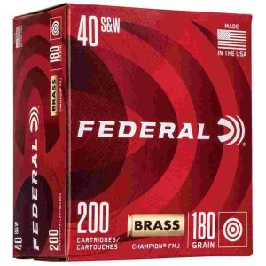 Federal Champion Training Handgn Ammunition .40 S&W 115gr FMJ 1000 fps 200/ct