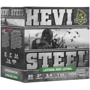 HEVI-Shot HEVI-Steel Layered Shotshells 20ga 3" 1-3/8oz 1350 fps #24 25/ct