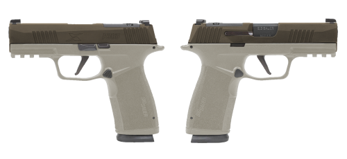 SIG SAUER P365 X-MACRO 9MM PSTL 3.7" 2-17RD OR 2 TONE BRONZE/TAN