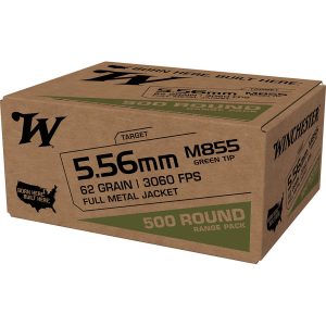 Winchester USA M855 Rifle Ammo 5.56 62 gr. FMJ 500 rd.