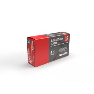 Aguila 5.56mm NATO Rifle Ammunition 5.56mm 55 Grain FMJ 3164 fps 30/ct