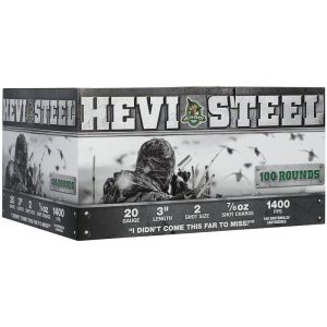 HEVI-Shot HEVI-Steel Shotshells 20ga 3" 7/8oz 1400 fps #2 100/ct
