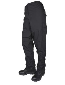 Tru-Spec BDU Basic Pants - 6.5oz. 65/35 Polyester Cotton Rip-Stop Zip Fly Closure Black Small