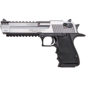 Magnum Research Desert Eagle Mark XIX Pistol 50 AE 6 in. GRY/BLK Battleworn Engraved 7 rd.