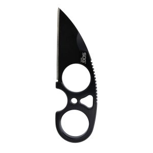 SOG Knives Snarl Blackout Fixed Blade Knife 2.3" Sheepsfoot Blade Black Blister