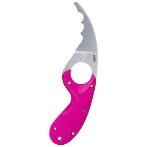 CRKT Bear Claw Fixed Knife 2-2/5" Hawkbill Blade Pink