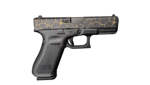 GLOCK 45 V CRAQUELURE 9MM PISTOL 4" BLACK-BLK/GOLD SLIDE FXD 3-17RD MAGS