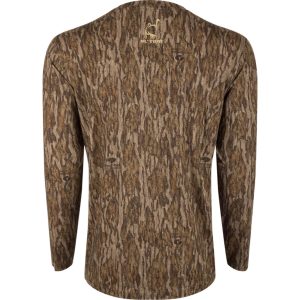 Drake Ol' Tom Performance Crew Camo Print LS MO Bottomland Medium