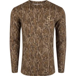 Drake Ol' Tom Performance Crew Camo Print LS MO Bottomland XLarge