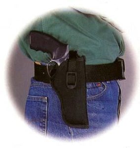 Uncle Mike's Sidekick Hip Holster for 5" - 6-1/2" Barrel medium and large double action revolvers in Black Right Hand