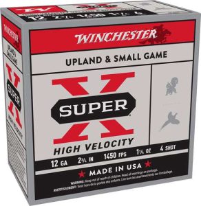 WINCHESTER 12 GA 2-3/4" #4 SUPER-X  HS HIGH VELOCITY 1-1/4 OZ 25 RD/BX 10 BX/CS
