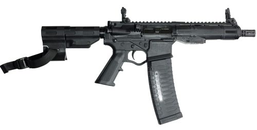 ATI ALPHA MAXX AR Pistol - Black | 5.56NATO | 7.5" barrel | 7" M-LOK Polymer Handguard | Flip-up sights | 60rd mag | Rear Blade