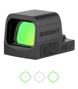 OSIGHT SE 2MOA DOT + 32MOA CIRCLE GREEN DOT SIGHT, BLACK