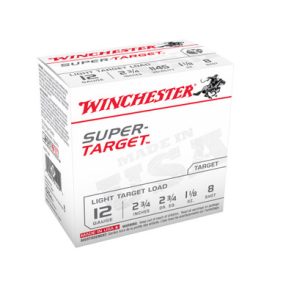 Winchester 12 Gauge Ammunition Target TRGT128 2-3/4" 1-1/8oz #8 shot 1145 FPS CASE 250 rounds