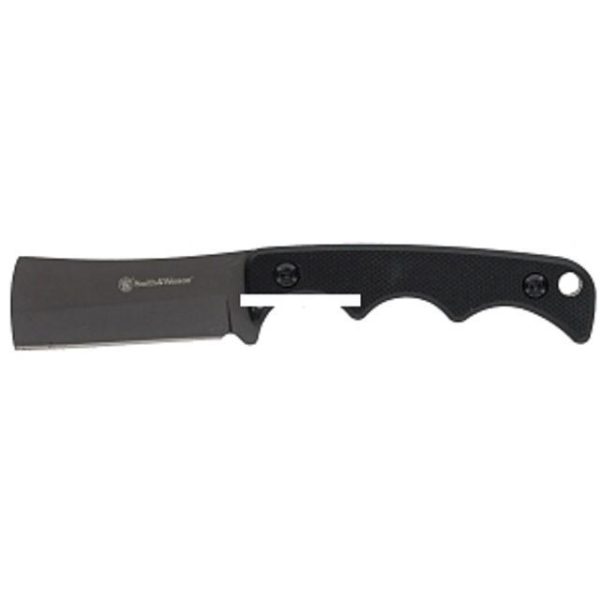 https3A2F2Fmedia.chattanoogashooting.com2Fimages2Fproduct2FPF11931522FPF1193152-1.jpg Smith & Wesson H.R.T. Cleaver Neck Fixed Knife 2" Cleaver Blade Black with Nylon Sheath