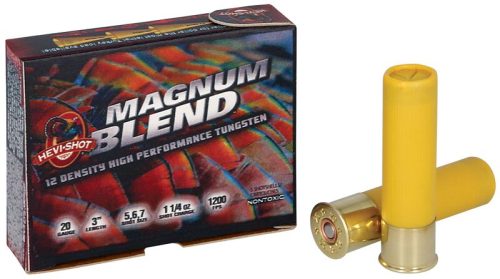 image-full-7907-7114851044f88092979aa687acd1ee0d HEVI-SHOT MAGNUM BLEND 20GA 3IN 1-1/4OZ #5 #6 #7 5 RD/BX 10 BX/CS