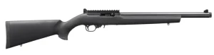 RUGER 10/22 HOGUE OVERMOLD STOCK 22LR RIFLE 16.12" T.B. BLACK, GHOST RING/BLADE SIGHT 1-10RD