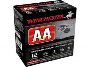 Winchester 12 Gauge AA Ammunition Super Handicap Heavy Target Load AAHA128 2-3/4" 1-1/8oz 8 Shot 250 rounds