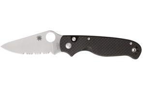 SPYDERCO BUTTONUP CF PS 3.27" BK/SLV