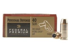 Federal 40 S&W Hydra-Shok P40HS1 180 Grain Jacketed Hollow Point 20 rounds