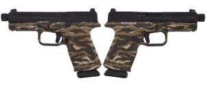 RUGER RXM THREADED 9MM PISTOL 4.5" BBL OD GREEN TIGER STRIPE MAGPUL EHG, O.R. 2-15RD MAGS
